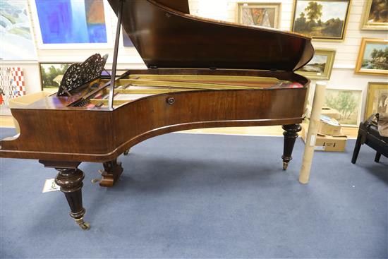 A late 19th century Bluthner rosewood grand piano, W.4ft 6in. D.8ft H.3ft 2in.